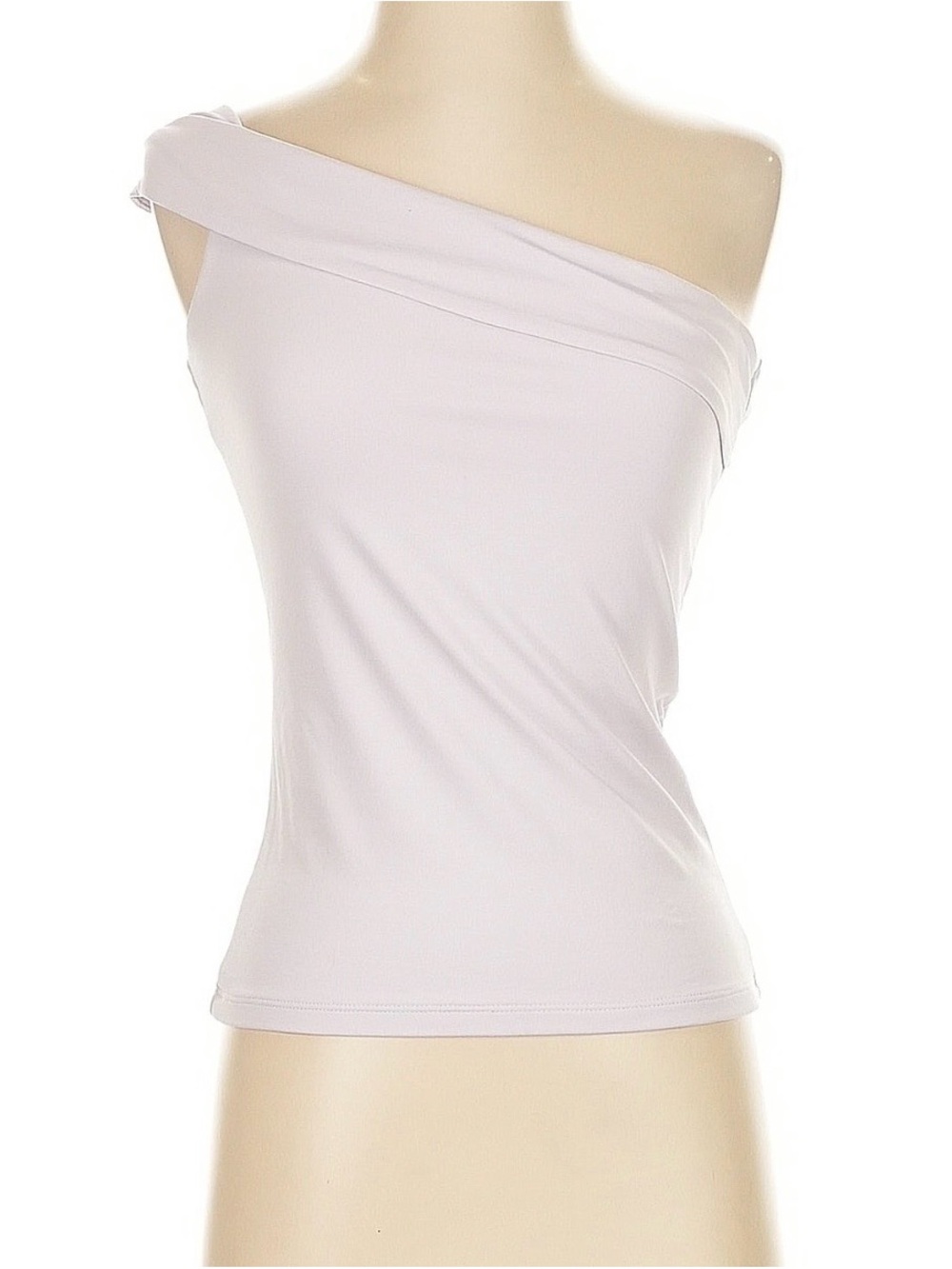 Abercrombie Modal Collection One-Shoulder White/Pink Modal Top